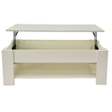 NNEDSZ Lift Up Coffee Table with Storage - White