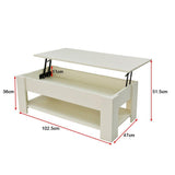 NNEDSZ Lift Up Coffee Table with Storage - White