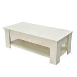 NNEDSZ Lift Up Coffee Table with Storage - White