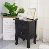 NNEDSZ French Bedside Table Nightstand Black Set of 2