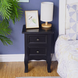 NNEDSZ French Bedside Table Nightstand Black Set of 2