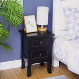 NNEDSZ French Bedside Table Nightstand Black Set of 2