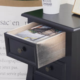 NNEDSZ French Bedside Table Nightstand Black Set of 2