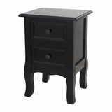 NNEDSZ French Bedside Table Nightstand Black Set of 2