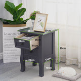 NNEDSZ French Bedside Table Nightstand Black Set of 2