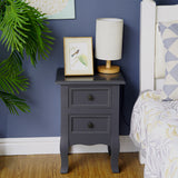 NNEDSZ French Bedside Table Nightstand Grey Set of 2