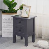 NNEDSZ French Bedside Table Nightstand Grey Set of 2