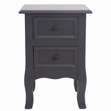 NNEDSZ French Bedside Table Nightstand Grey Set of 2