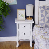 NNEDSZ French Bedside Table Nightstand White Set of 2