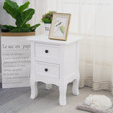 NNEDSZ French Bedside Table Nightstand White Set of 2