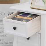 NNEDSZ French Bedside Table Nightstand White Set of 2