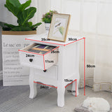 NNEDSZ French Bedside Table Nightstand White Set of 2