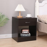 NNEDSZ Bedside Table Nightstand with Drawer Set of 2 Brown