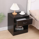 NNEDSZ Bedside Table Nightstand with Drawer Set of 2 Brown
