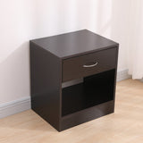 NNEDSZ Bedside Table Nightstand with Drawer Set of 2 Brown