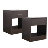 NNEDSZ Bedside Table Nightstand with Drawer Set of 2 Brown