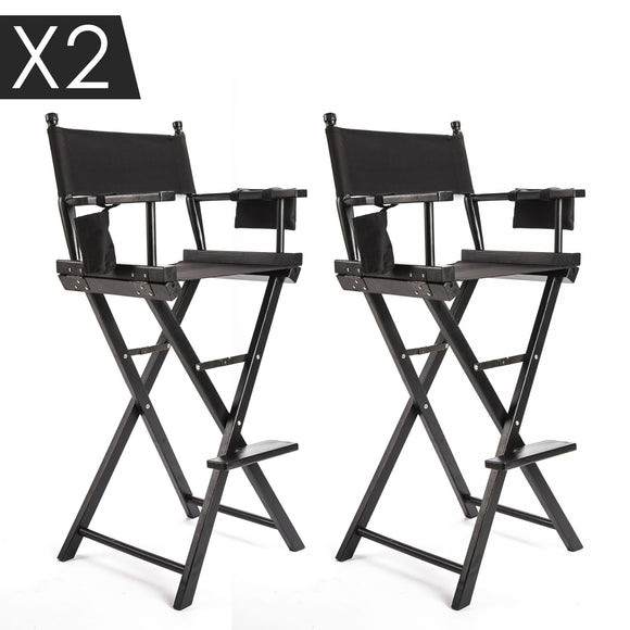 NNEDSZ 2 Set Black Folding Tall Chair DARK HUMOR Movie Director 75cm