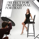 NNEDSZ 2 Set Black Folding Tall Chair DARK HUMOR Movie Director 75cm