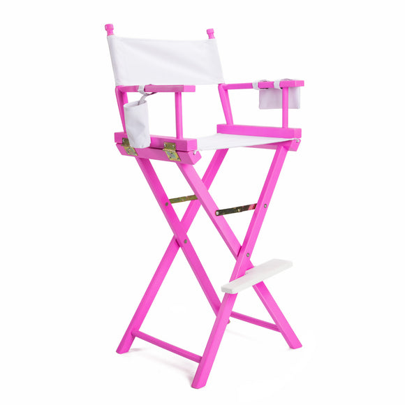 NNEDSZ Pink Folding Tall Chair DARK HUMOR Movie Director 75cm