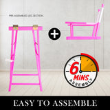 NNEDSZ 2 Set Pink Folding Tall Chair DARK HUMOR Movie Director 75cm