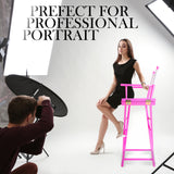 NNEDSZ 2 Set Pink Folding Tall Chair DARK HUMOR Movie Director 75cm