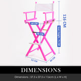 NNEDSZ 2 Set Pink Folding Tall Chair DARK HUMOR Movie Director 75cm
