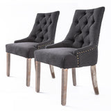 NNEDSZ 2 Set Black (Charcoal) French Provincial Dining Chair Amour Oak Leg