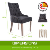 NNEDSZ 2 Set Black (Charcoal) French Provincial Dining Chair Amour Oak Leg