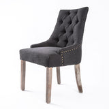 NNEDSZ Black (Charcoal) French Provincial Dining Chair Amour Oak Leg