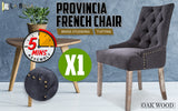 NNEDSZ Black (Charcoal) French Provincial Dining Chair Amour Oak Leg