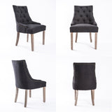 NNEDSZ Black (Charcoal) French Provincial Dining Chair Amour Oak Leg
