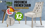 NNEDSZ 2 Set Cream French Provincial Dining Chair Amour Oak Leg