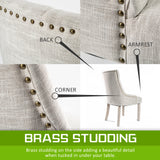 NNEDSZ 2 Set Cream French Provincial Dining Chair Amour Oak Leg