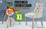 NNEDSZ Cream French Provincial Dining Chair Amour Oak Leg