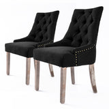 NNEDSZ 2 Set Dark Black French Provincial Dining Chair Amour Oak Leg