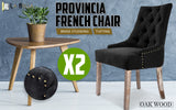 NNEDSZ 2 Set Dark Black French Provincial Dining Chair Amour Oak Leg