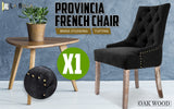 NNEDSZ Dark Black French Provincial Dining Chair Amour Oak Leg