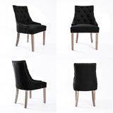 NNEDSZ Dark Black French Provincial Dining Chair Amour Oak Leg