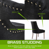 NNEDSZ Dark Black French Provincial Dining Chair Amour Oak Leg