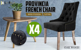 NNEDSZ 4 Set Dark Black French Provincial Dining Chair Amour Oak Leg