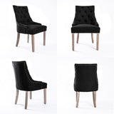 NNEDSZ 4 Set Dark Black French Provincial Dining Chair Amour Oak Leg