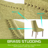 NNEDSZ 2 Set Green French Provincial Dining Chair Amour Oak Leg
