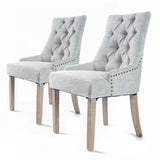 NNEDSZ 2 Set Grey French Provincial Dining Chair Amour Oak Leg