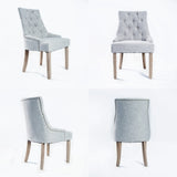 NNEDSZ 2 Set Grey French Provincial Dining Chair Amour Oak Leg