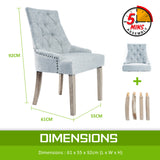 NNEDSZ 2 Set Grey French Provincial Dining Chair Amour Oak Leg