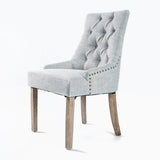 NNEDSZ Grey French Provincial Dining Chair Amour Oak Leg