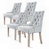 NNEDSZ 4 Set Grey French Provincial Dining Chair Amour Oak Leg