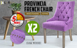 NNEDSZ 2 Set Violet French Provincial Dining Chair Amour Oak Leg