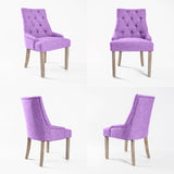 NNEDSZ 2 Set Violet French Provincial Dining Chair Amour Oak Leg