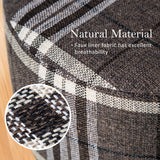 NNEDSZ Lattice Fabric Ottoman Round Wooden Leg Foot Stool